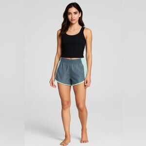 Victoria’s Secret PINK XS Athletic Shorts Gray Teal Glitter Mesh Trim